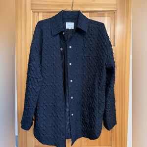 GREY LAB Black Textured Shirt Jacket